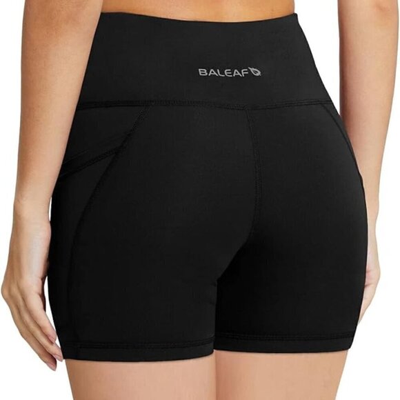 NWT Baleaf High Waist Biker Shorts 5" - XL Black - Picture 2 of 7